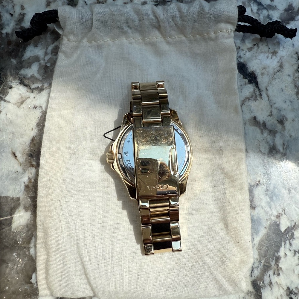Fossil Gold Watch with Orange Face - Picture 4 of 11